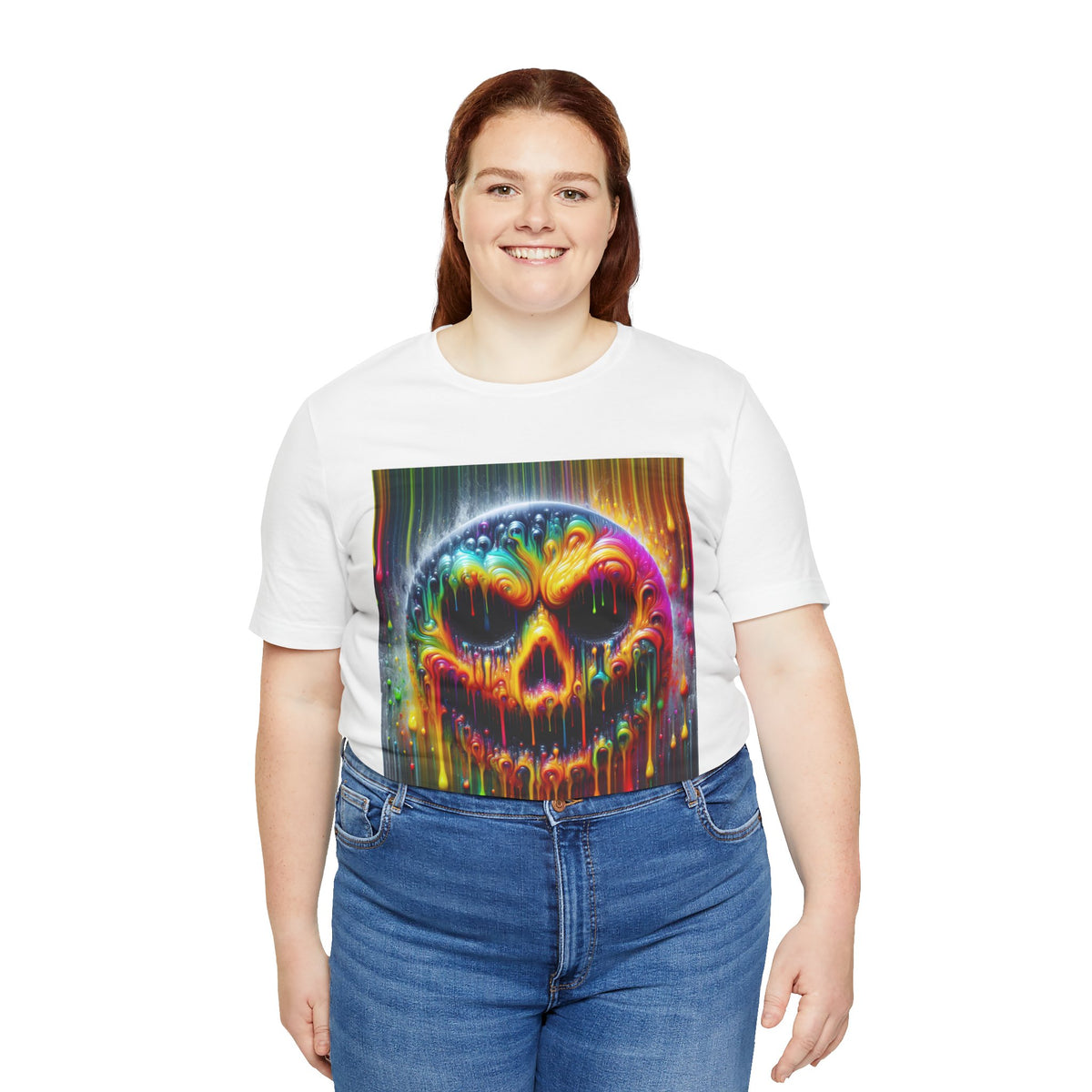 Psychedelic Skull Tee, Edgy Streetwear, Trendy Casual Wear