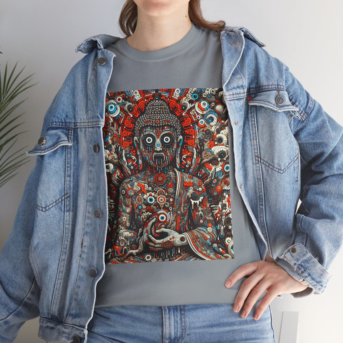 Buddha Art Heavy Cotton Tee - Spiritual, Meditation Shirt, Mindfulness Apparel
