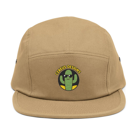 Cereus Designs Stylish Embroidered 5 Panel Cap - Trendy Headwear for Casual Outings, Outdoor Adventures, and Gift Giving