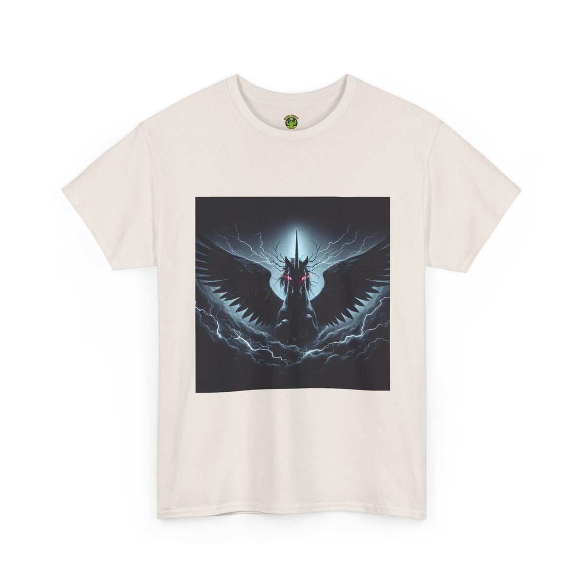 Dark Fantasy Heavy Cotton Tee with Pegasus Design