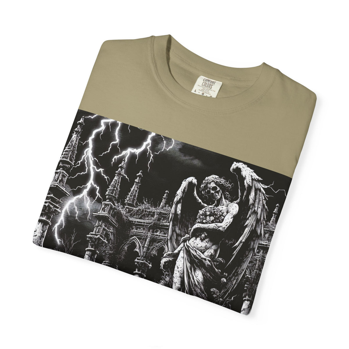 Gothic Angel T-Shirt, Garment-Dyed Tee for Alternative Fashion