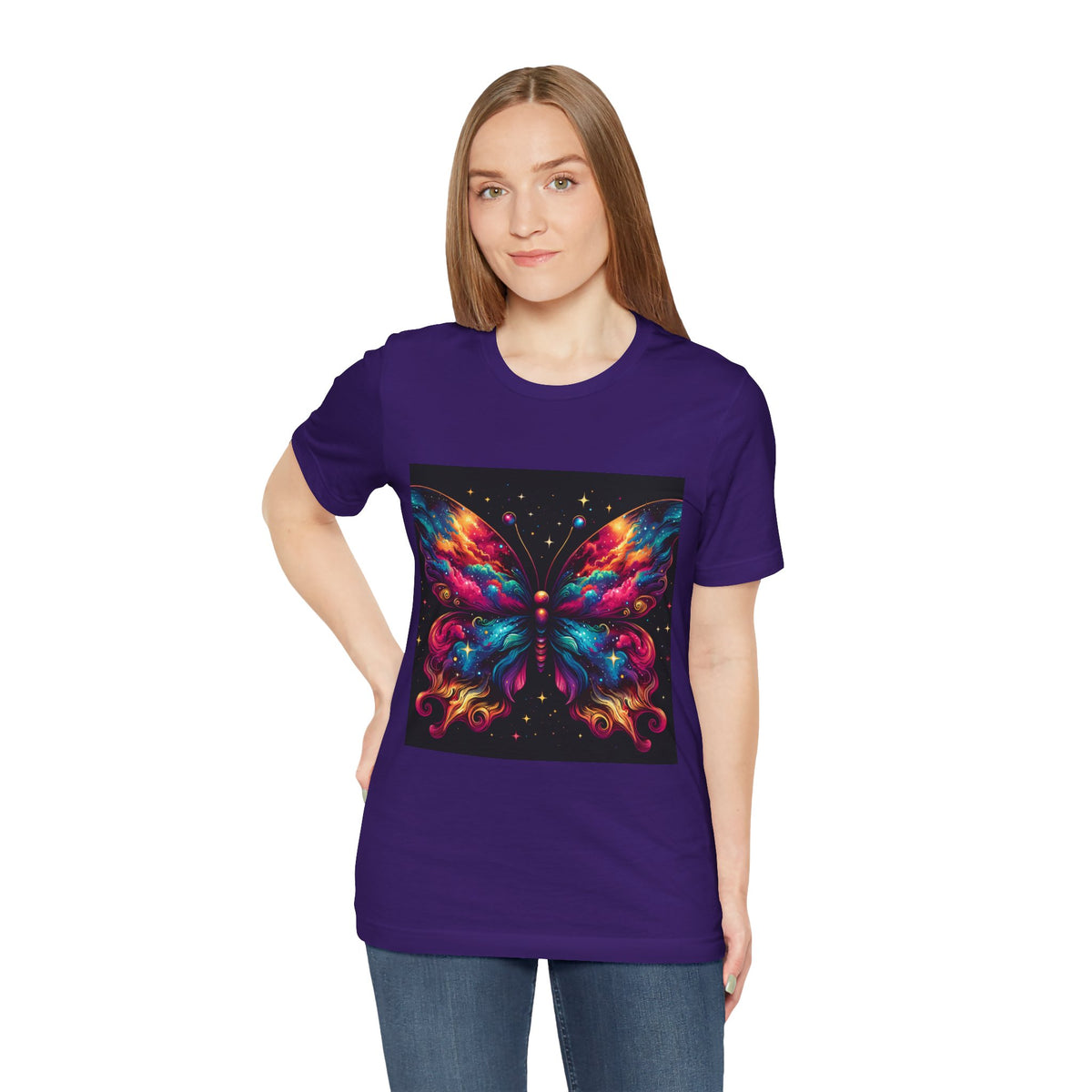 Vibrant Butterfly Art Tee | Colorful Graphic Top, Butterfly Lover