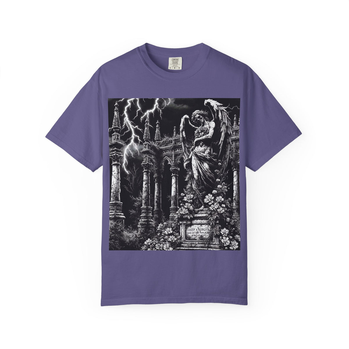 Gothic Angel T-Shirt, Garment-Dyed Tee for Alternative Fashion