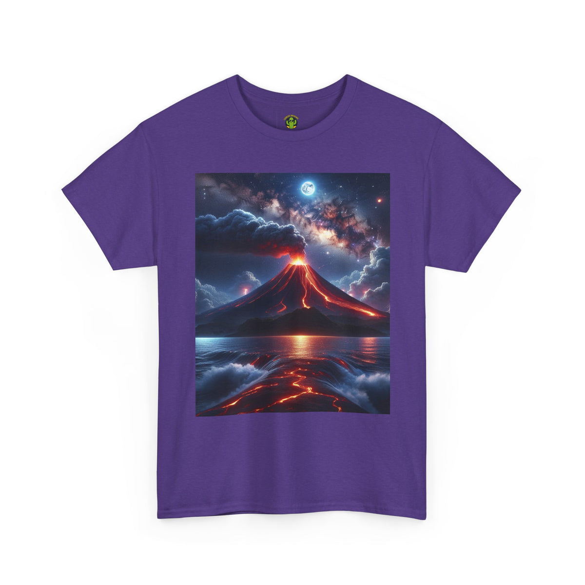 Volcano Sunset Unisex Heavy Cotton Tee - Graphic T-Shirt for Nature Lovers