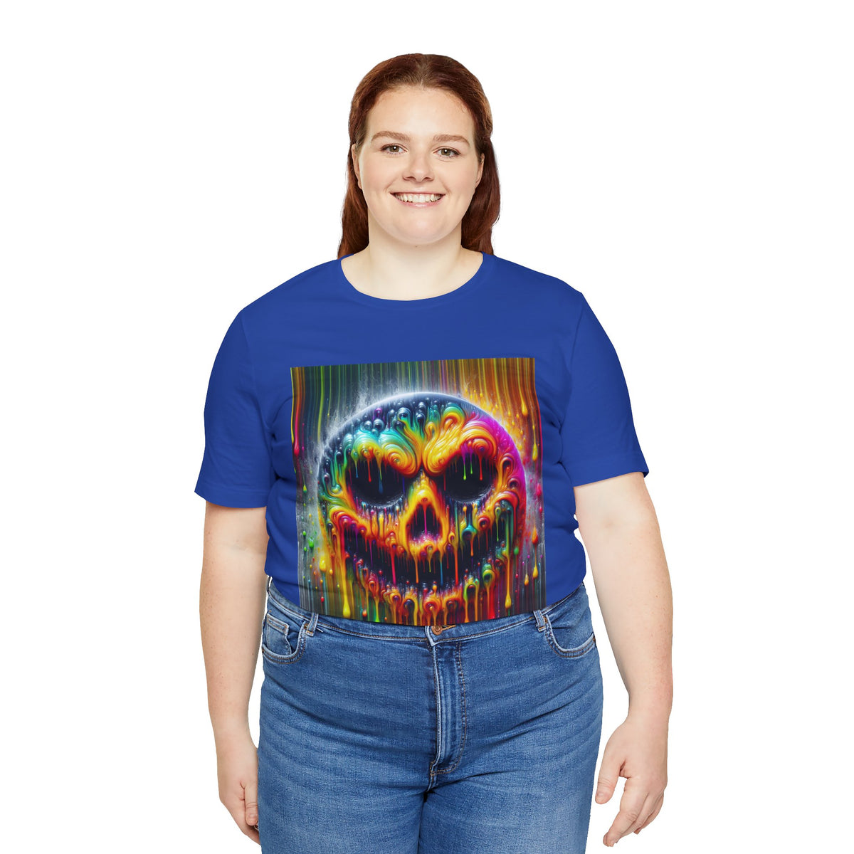 Psychedelic Skull Tee, Edgy Streetwear, Trendy Casual Wear