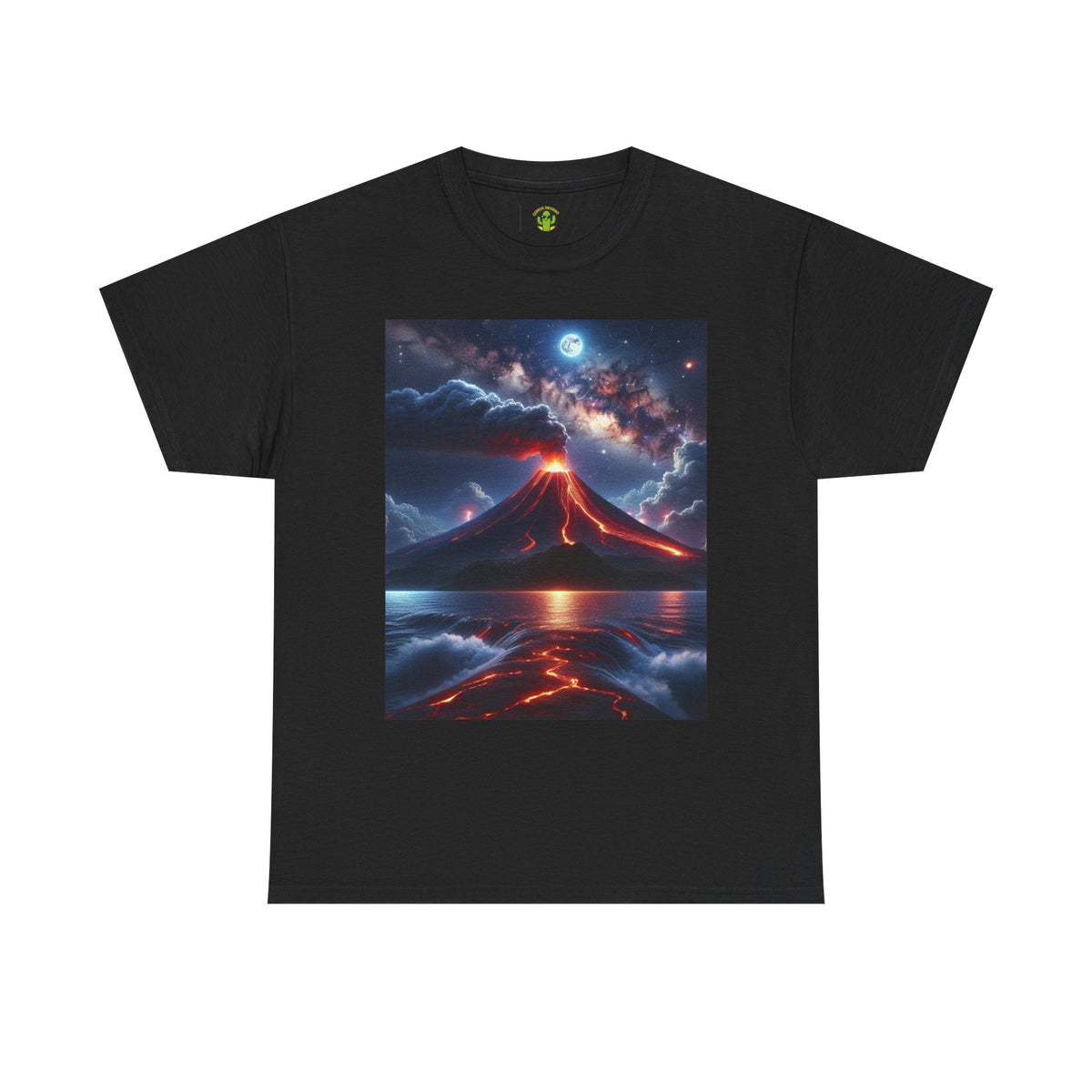 Volcano Sunset Unisex Heavy Cotton Tee - Graphic T-Shirt for Nature Lovers