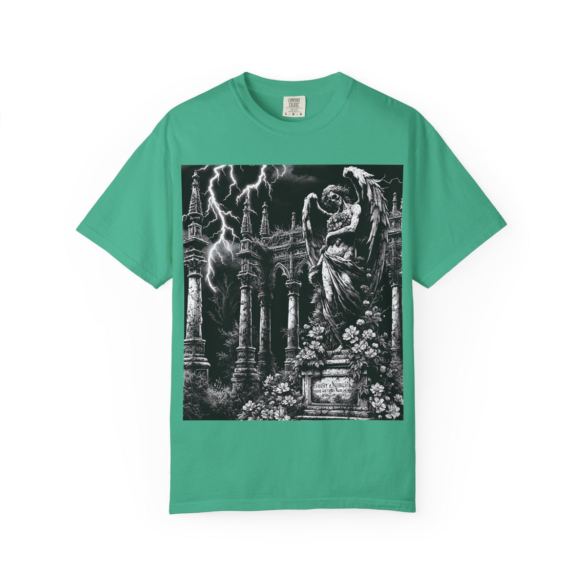 Gothic Angel T-Shirt, Garment-Dyed Tee for Alternative Fashion