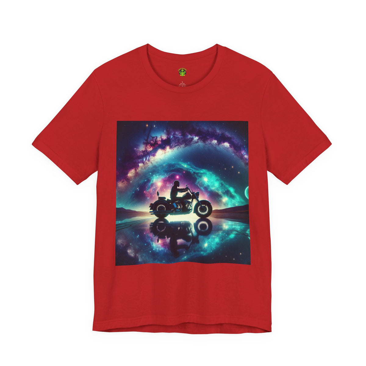 Galactic Biker Tee: Cosmic Shirt, Trendy Apparel