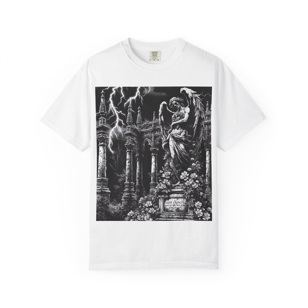 Gothic Angel T-Shirt, Garment-Dyed Tee for Alternative Fashion