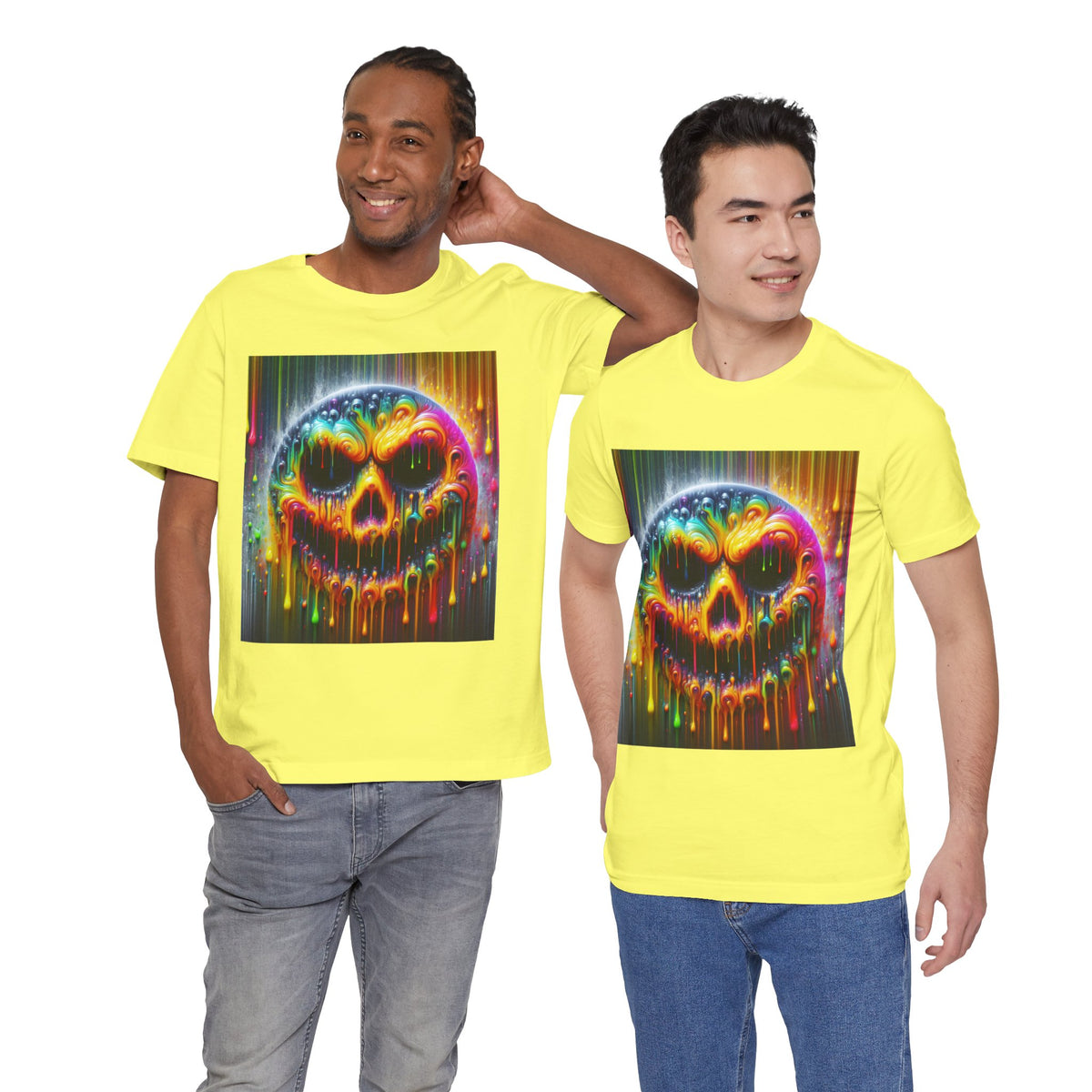 Psychedelic Skull Tee, Edgy Streetwear, Trendy Casual Wear