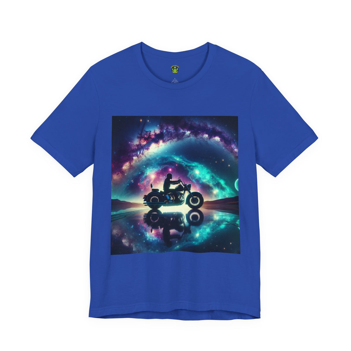 Galactic Biker Tee: Cosmic Shirt, Trendy Apparel