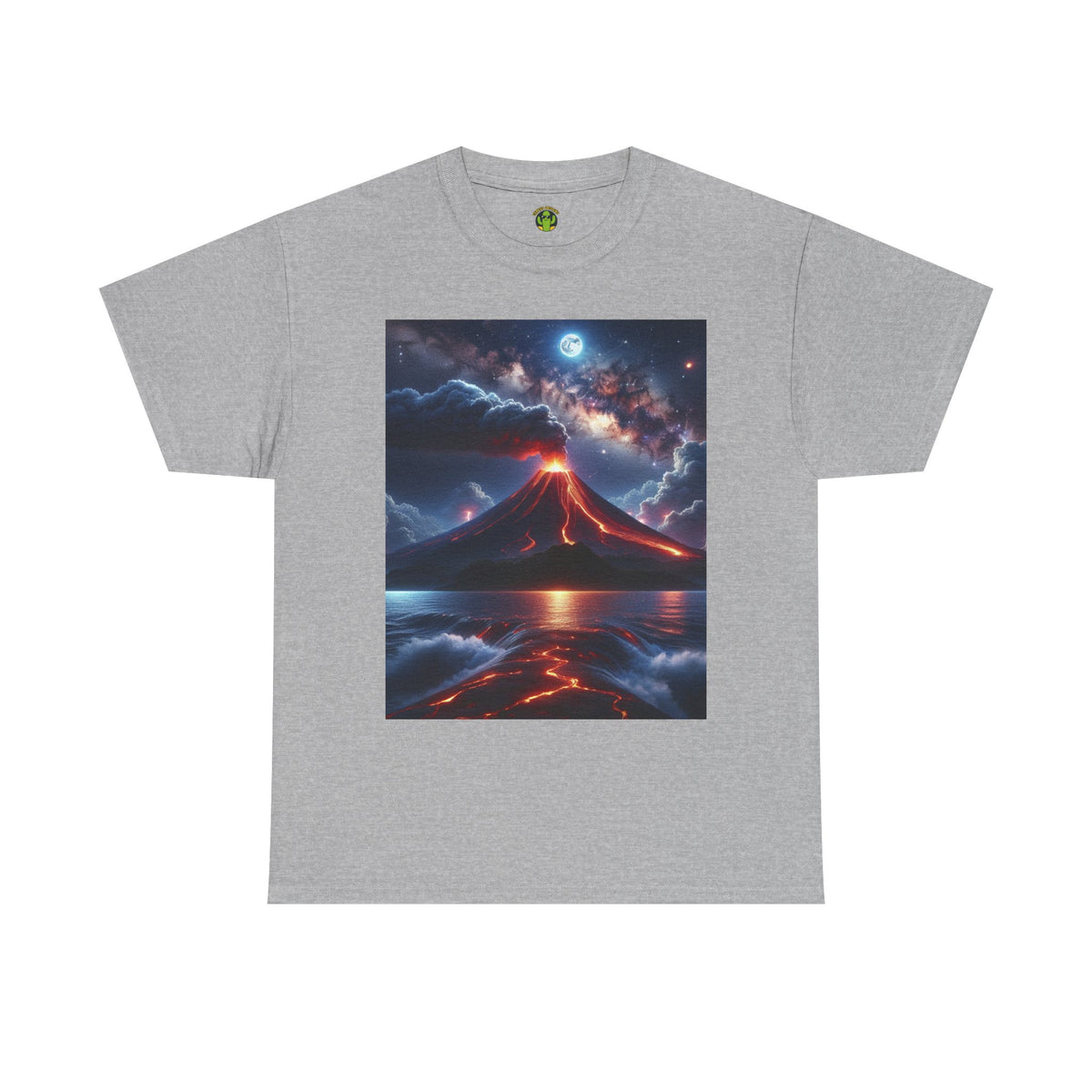 Volcano Sunset Unisex Heavy Cotton Tee - Graphic T-Shirt for Nature Lovers