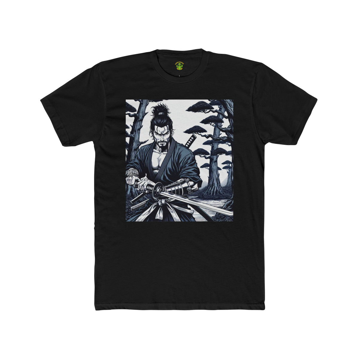 Samurai Graphic Cotton Crew Tee – Perfect for Manga Fans