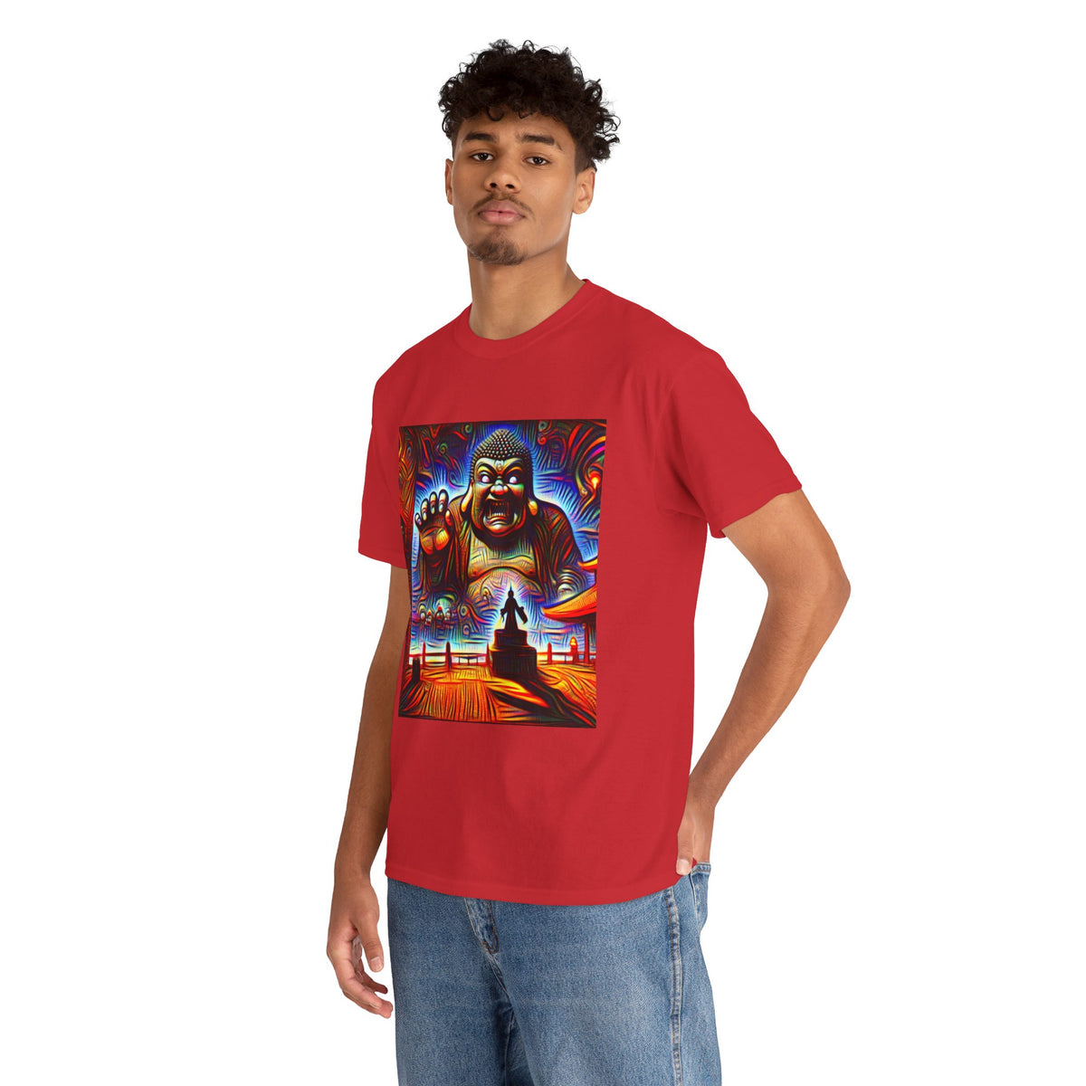 Colorful Buddha Tee, Spiritual T-Shirt, Mindfulness, Graphic Cotton