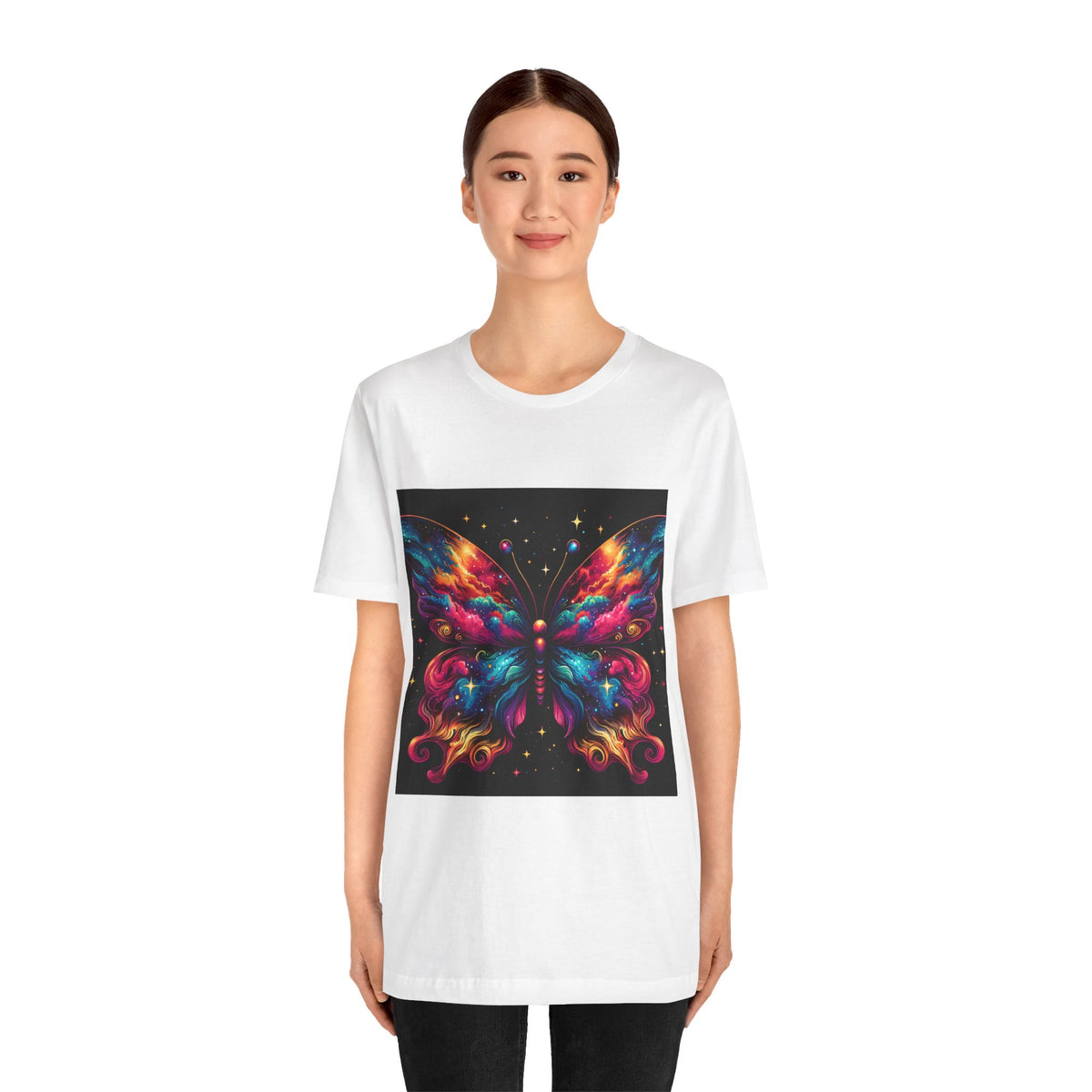 Vibrant Butterfly Art Tee | Colorful Graphic Top, Butterfly Lover