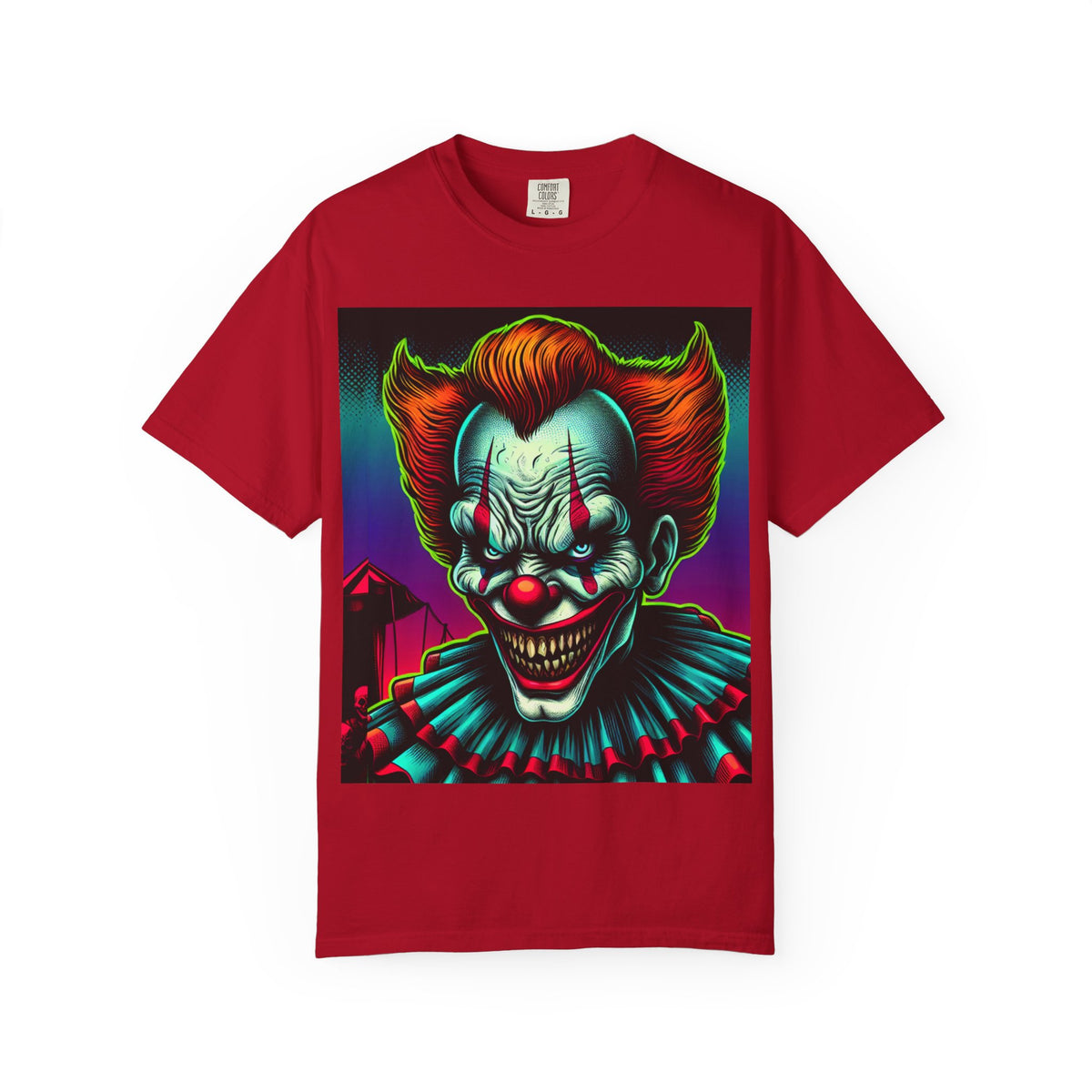 Creepy Clown Graphic Garment-Dyed T-Shirt