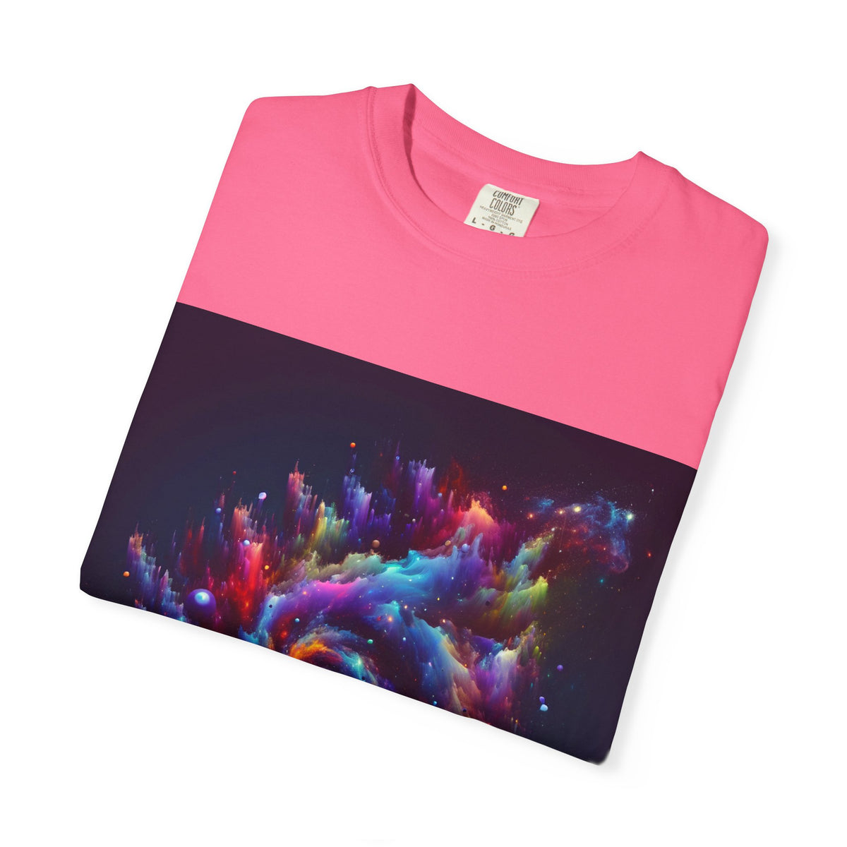 Cosmic Swirl Garment-Dyed T-Shirt – Vibrant Space Design for Sci-Fi Lovers