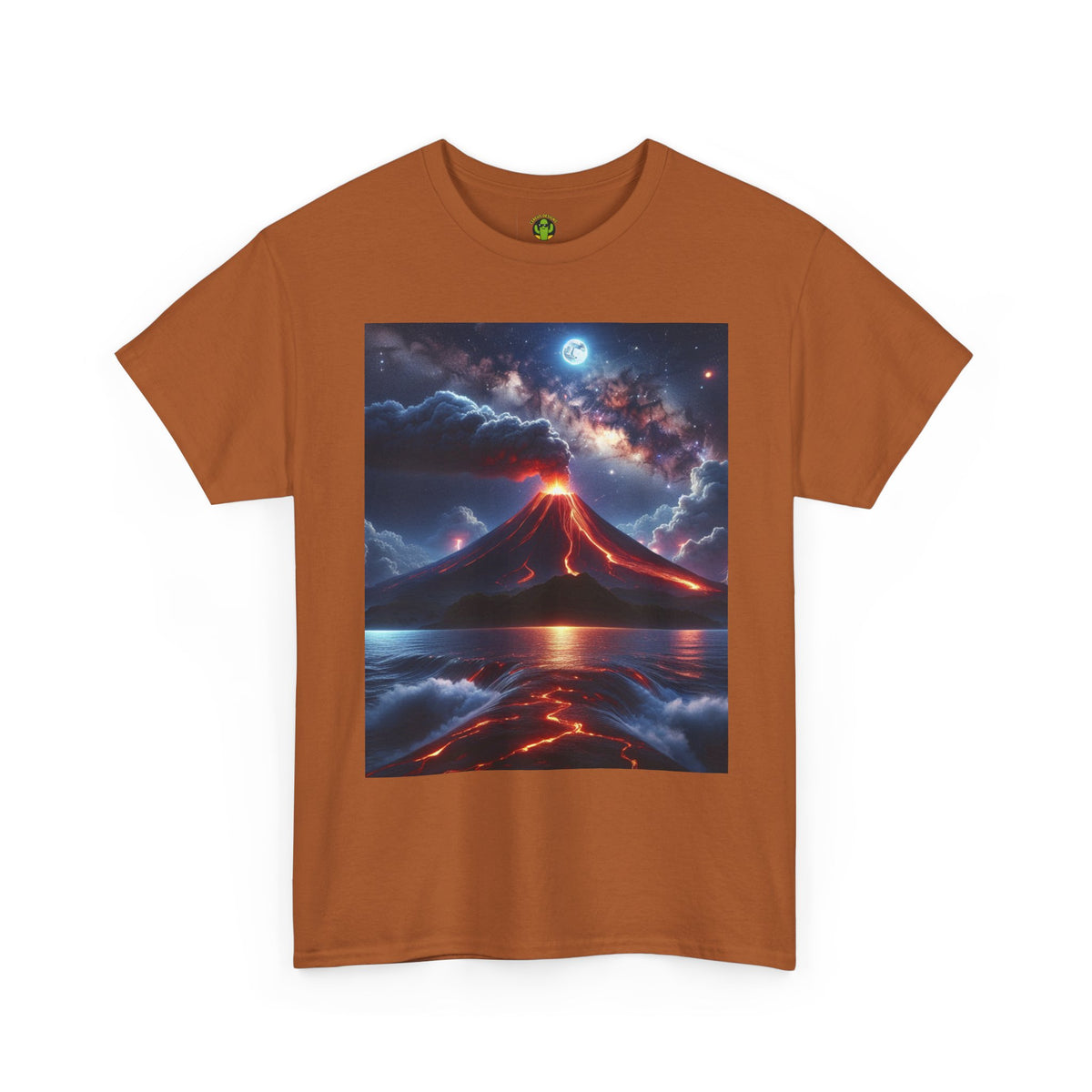 Volcano Sunset Unisex Heavy Cotton Tee - Graphic T-Shirt for Nature Lovers