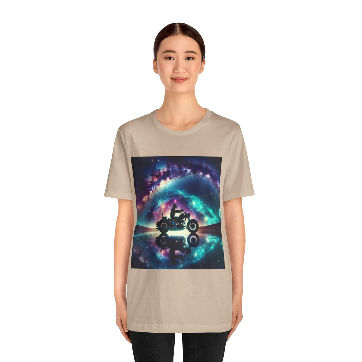 Galactic Biker Tee: Cosmic Shirt, Trendy Apparel
