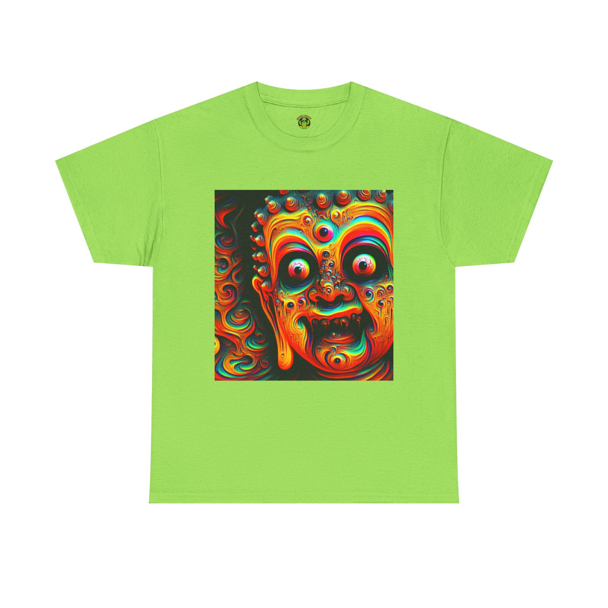 Vibrant Buddha Art Tee, Heavy Cotton T-Shirt, Unique Graphic Tee