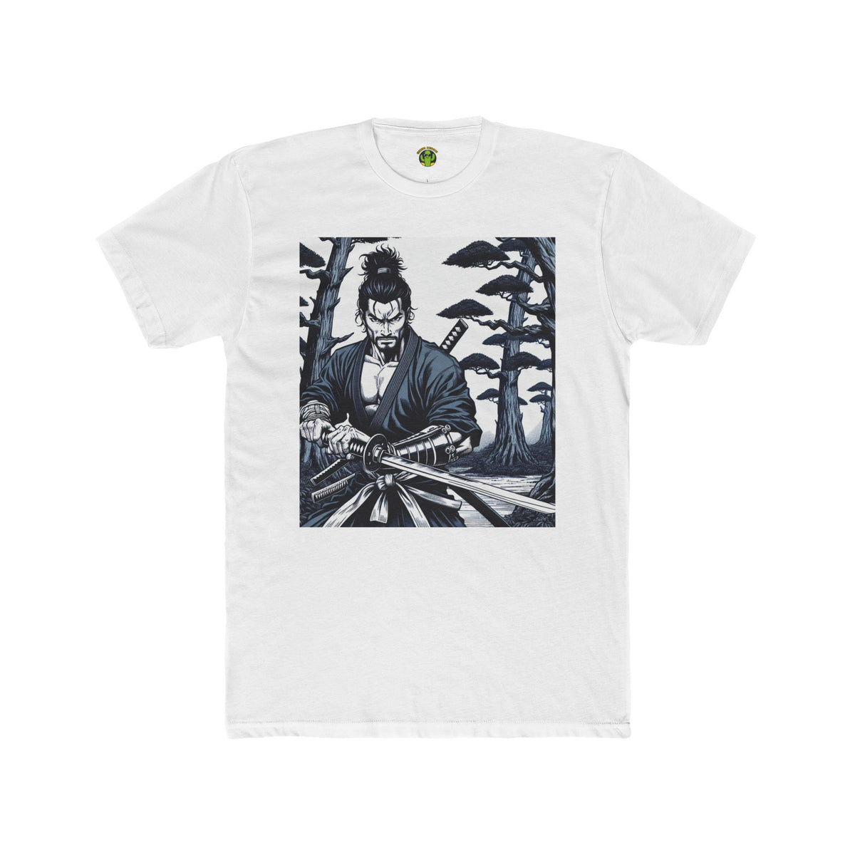 Samurai Graphic Cotton Crew Tee – Perfect for Manga Fans