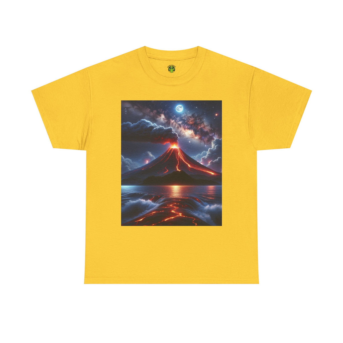 Volcano Sunset Unisex Heavy Cotton Tee - Graphic T-Shirt for Nature Lovers