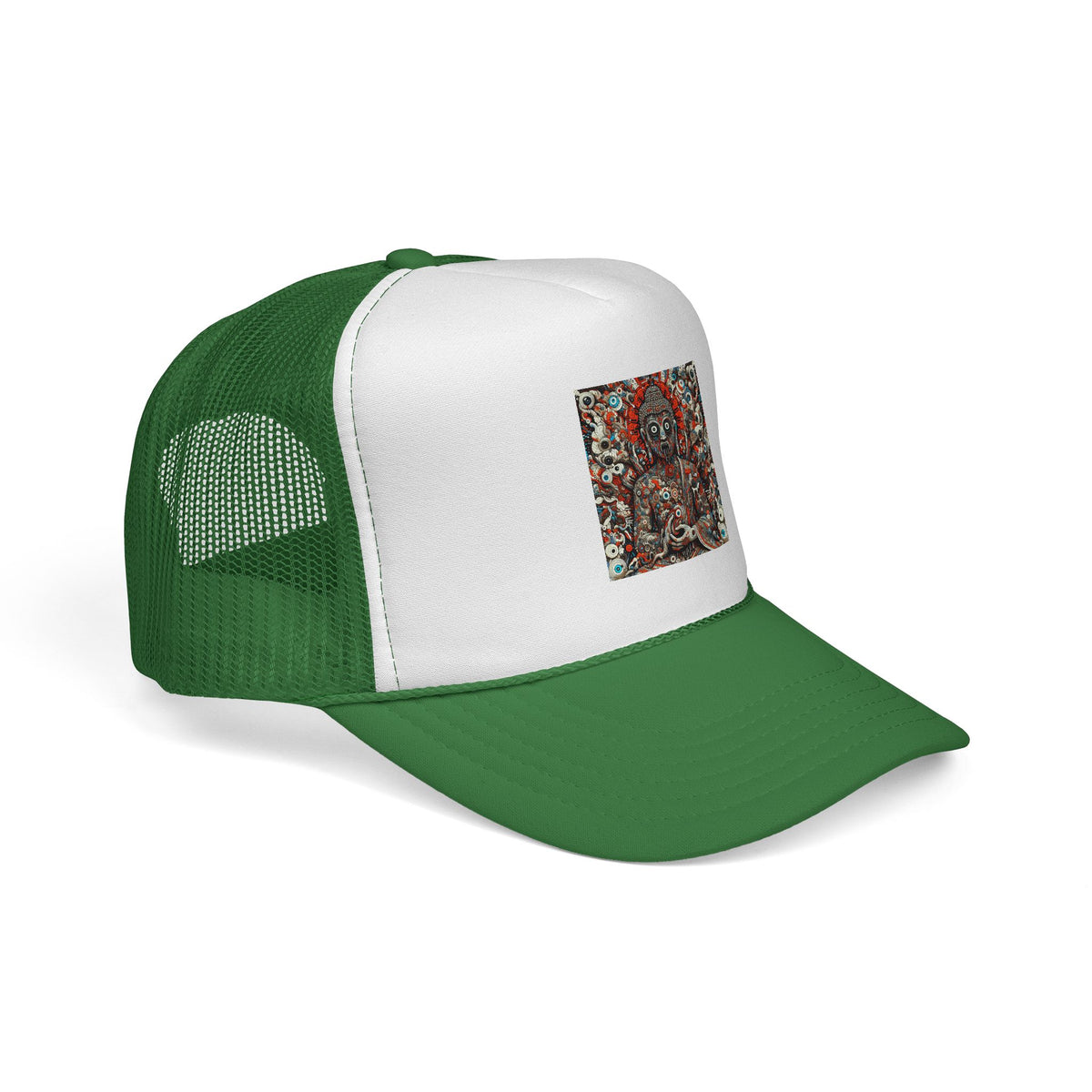 Buddha Art Trucker Cap - Boho Style Hat, Gift for Him/Her, Casual Headwear, Festival Accessory, Spiritual Apparel