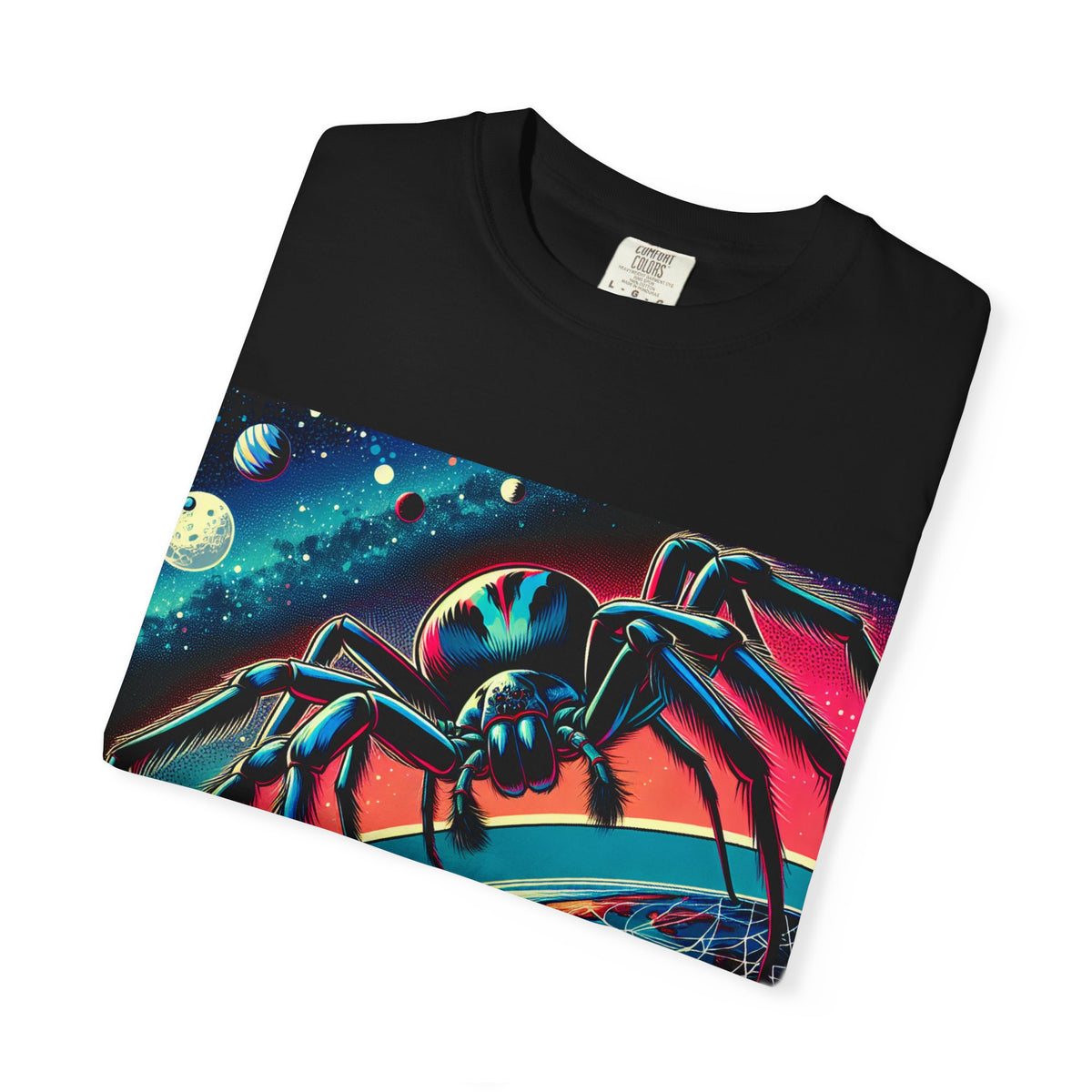 Cosmic Spider Graphic T-Shirt - Unisex Garment-Dyed Tee