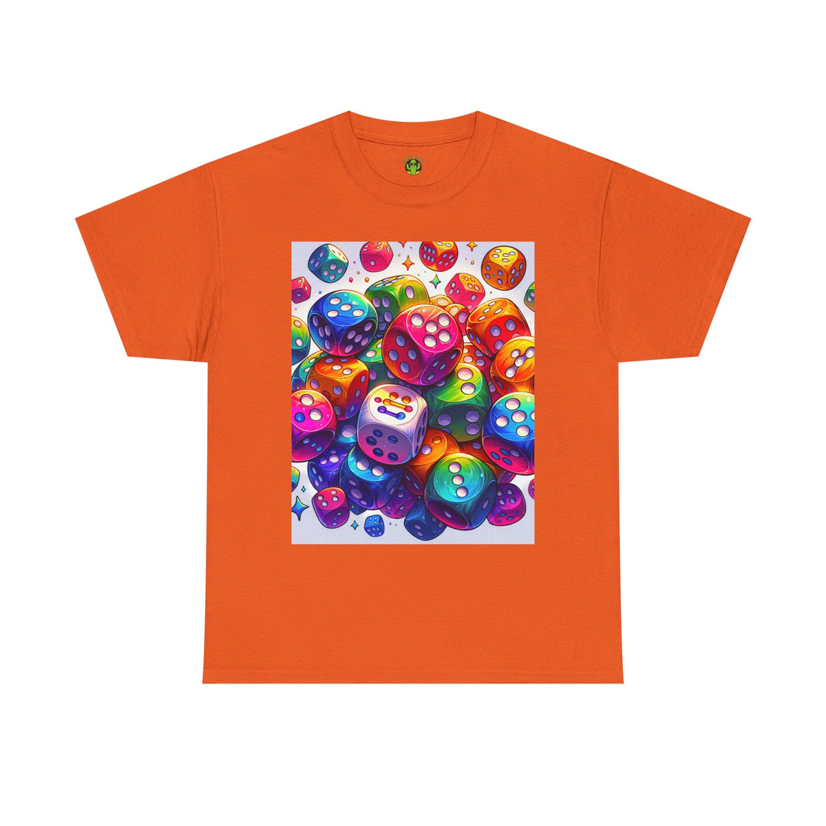 Colorful Dice Heavy Cotton Tee - Fun Gaming Tee for Casual Wear