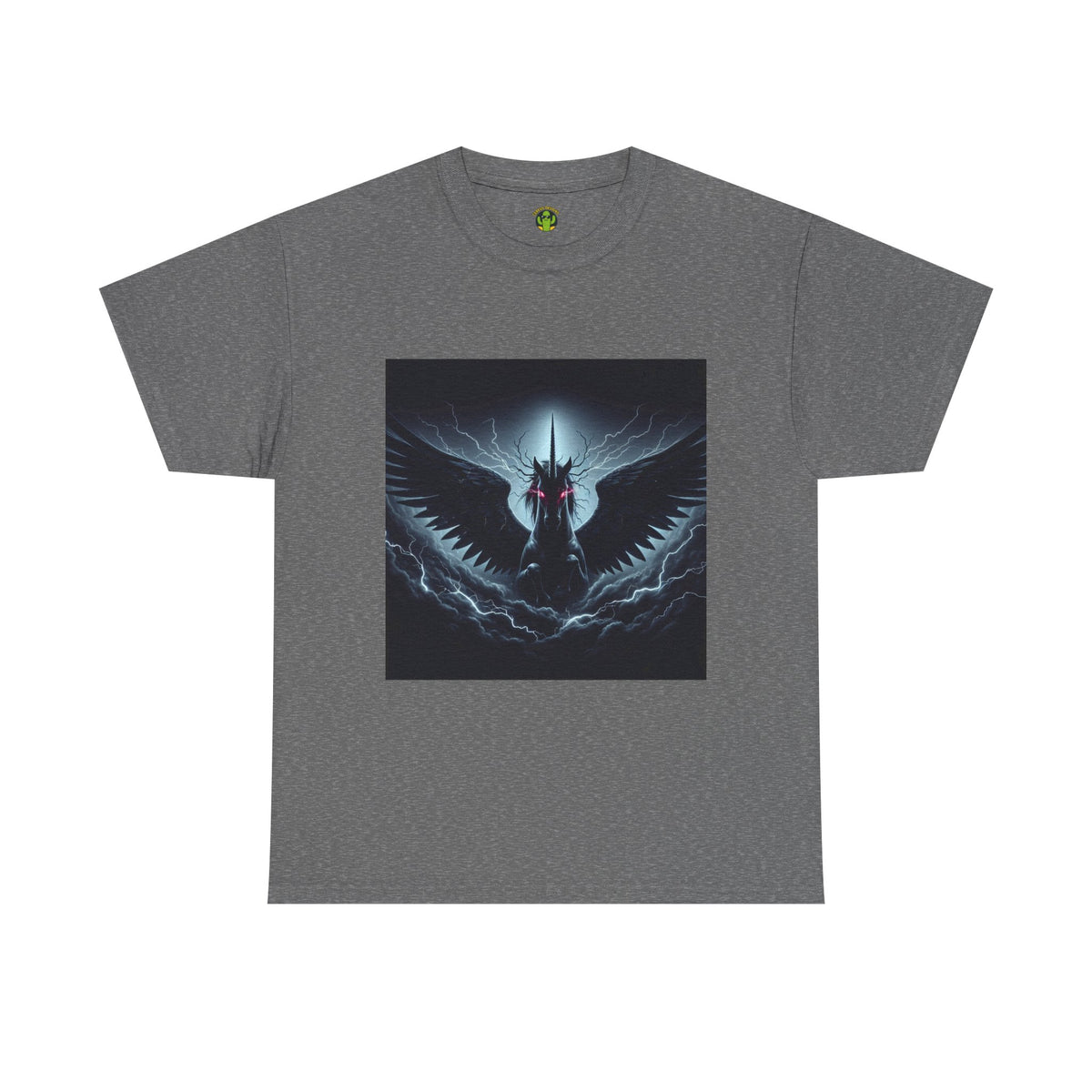 Dark Fantasy Heavy Cotton Tee with Pegasus Design
