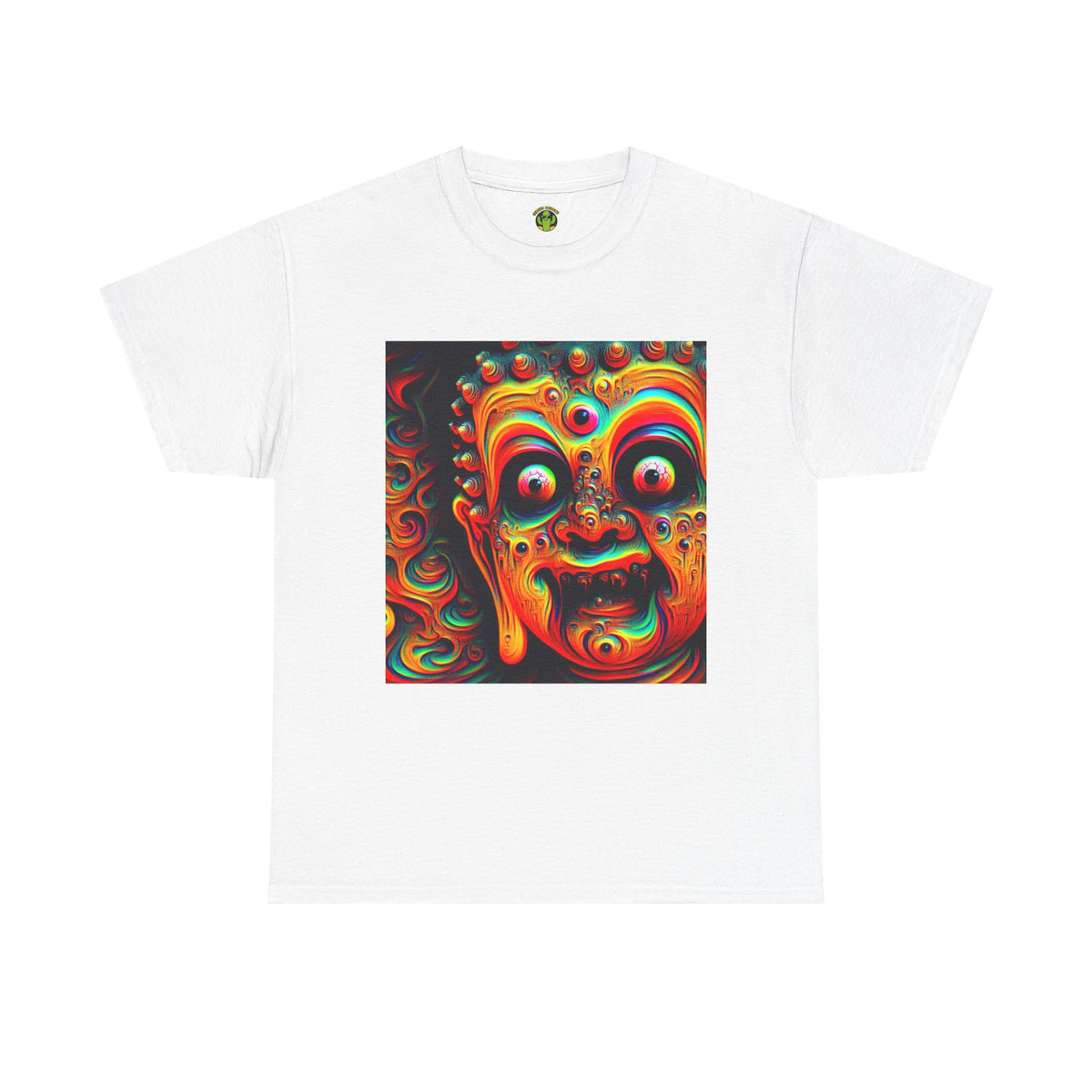 Vibrant Buddha Art Tee, Heavy Cotton T-Shirt, Unique Graphic Tee