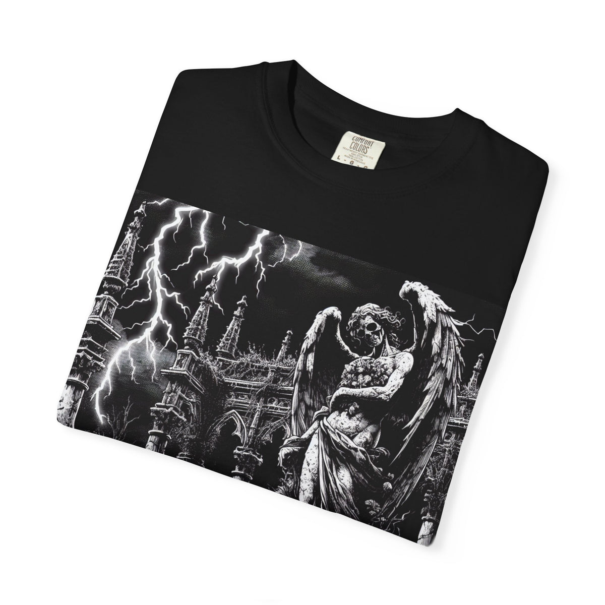 Gothic Angel T-Shirt, Garment-Dyed Tee for Alternative Fashion