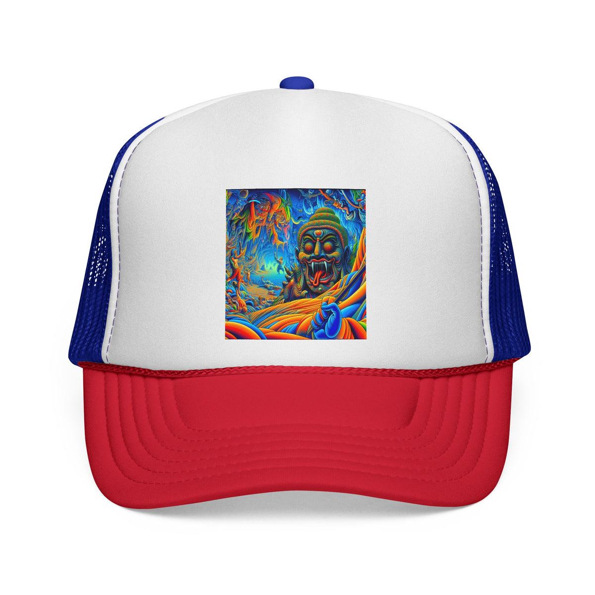 Vibrant Buddha Art Cap, Adjustable Snapback Hat, Cool Casual Style