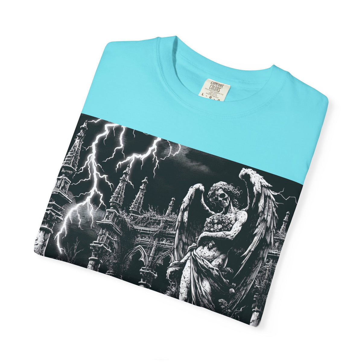 Gothic Angel T-Shirt, Garment-Dyed Tee for Alternative Fashion