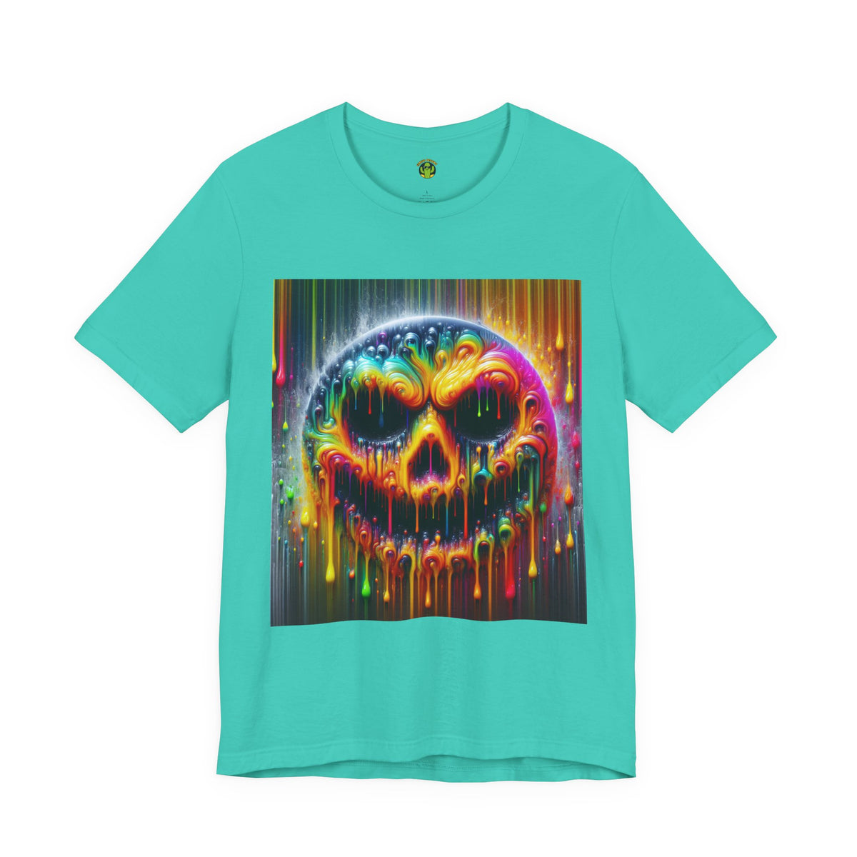 Psychedelic Skull Tee, Edgy Streetwear, Trendy Casual Wear