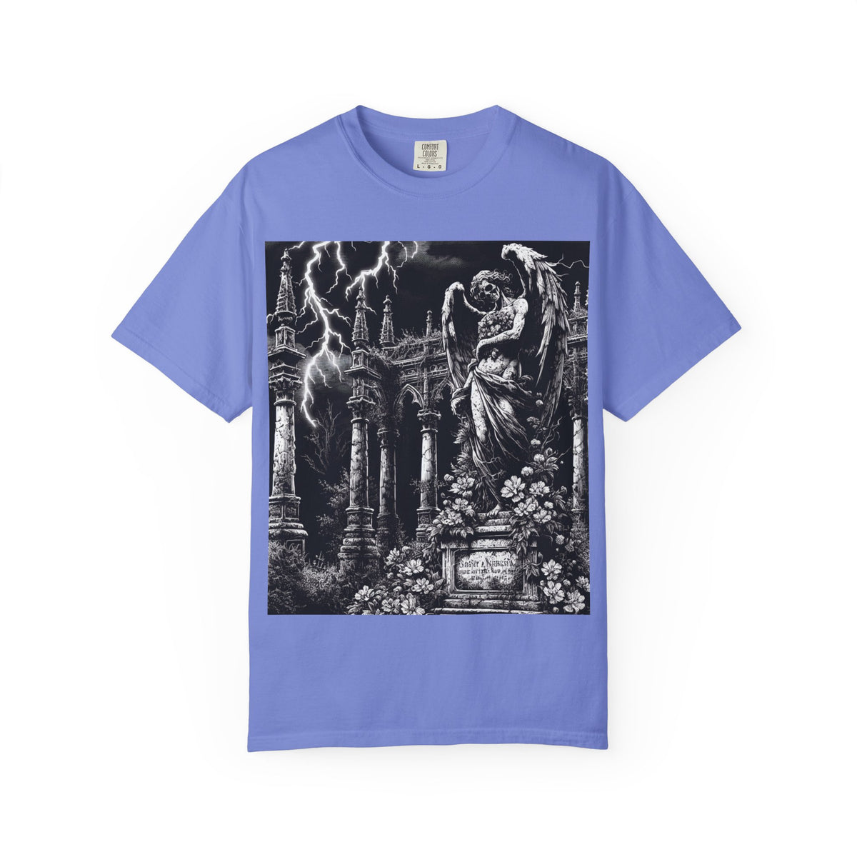 Gothic Angel T-Shirt, Garment-Dyed Tee for Alternative Fashion