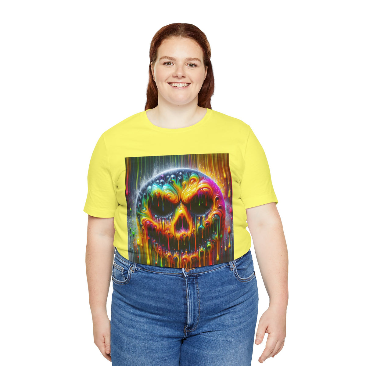 Psychedelic Skull Tee, Edgy Streetwear, Trendy Casual Wear