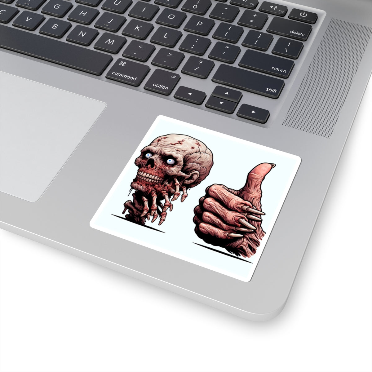 Edgy Zombie Kiss-Cut Stickers | Goth Decor, Halloween Party Favors, Laptop Decals, Alternative Art