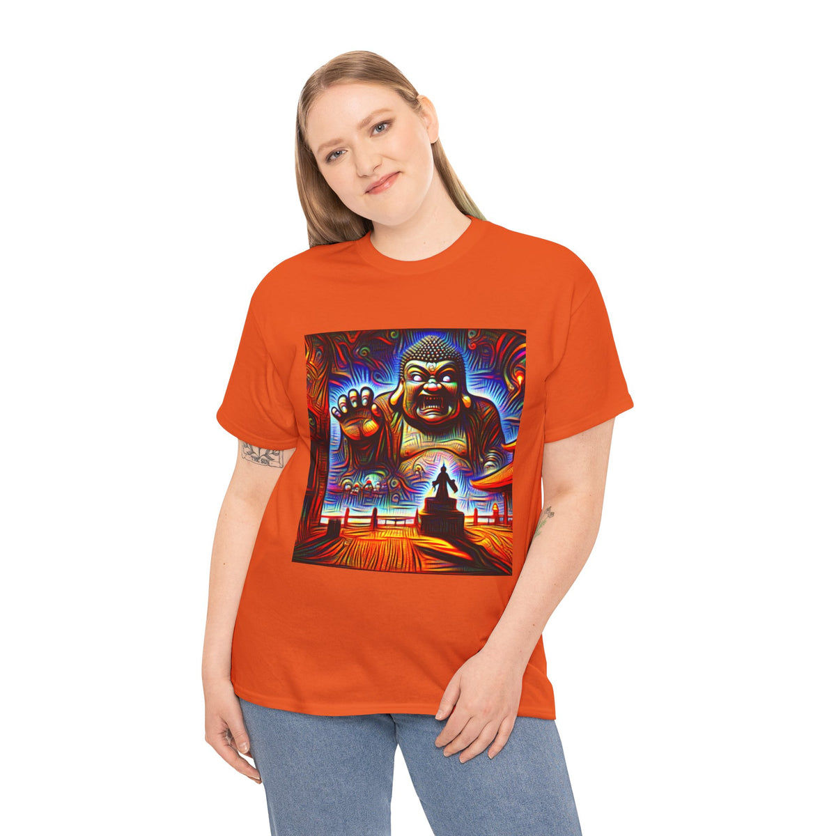 Colorful Buddha Tee, Spiritual T-Shirt, Mindfulness, Graphic Cotton