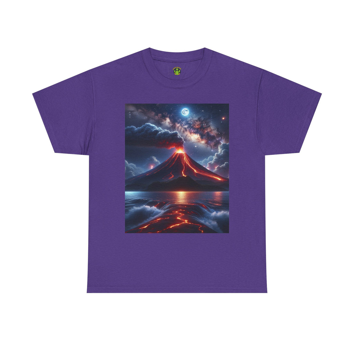 Volcano Sunset Unisex Heavy Cotton Tee - Graphic T-Shirt for Nature Lovers