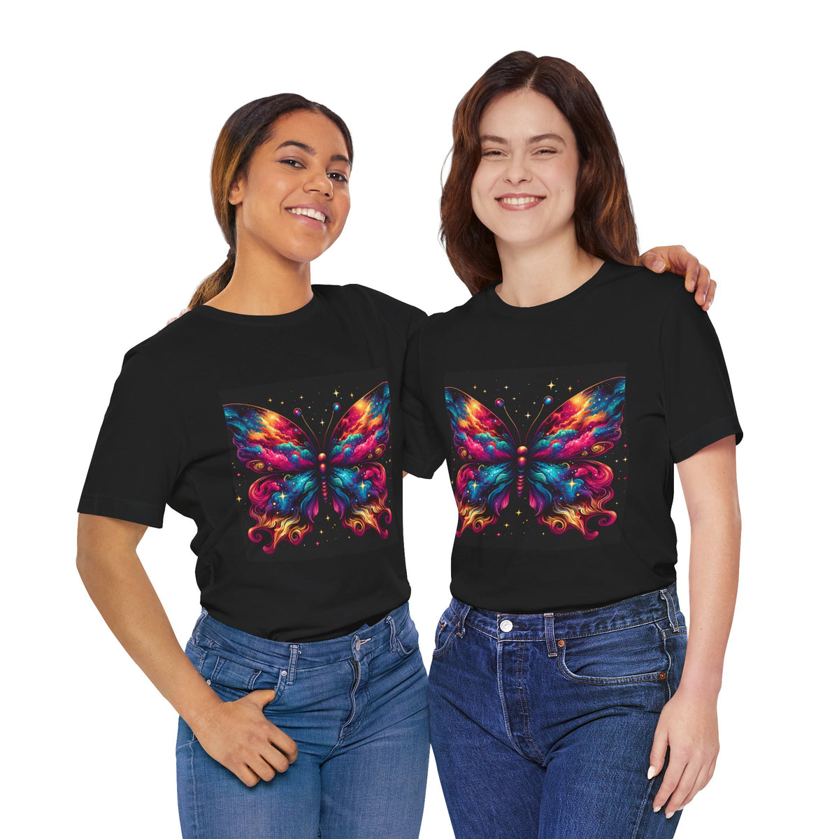 Vibrant Butterfly Art Tee | Colorful Graphic Top, Butterfly Lover