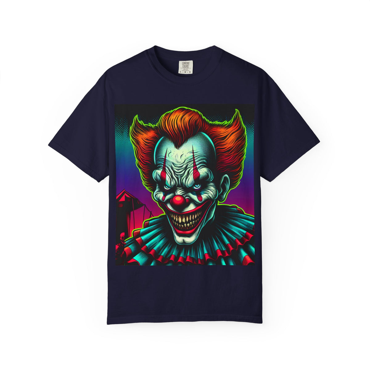 Creepy Clown Graphic Garment-Dyed T-Shirt