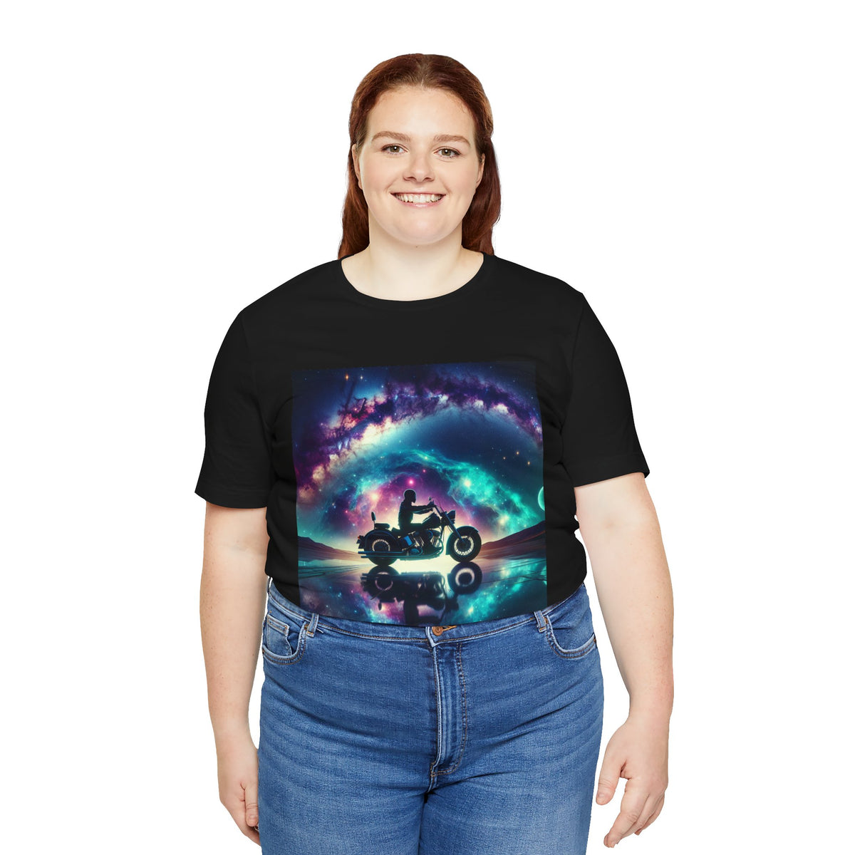 Galactic Biker Tee: Cosmic Shirt, Trendy Apparel