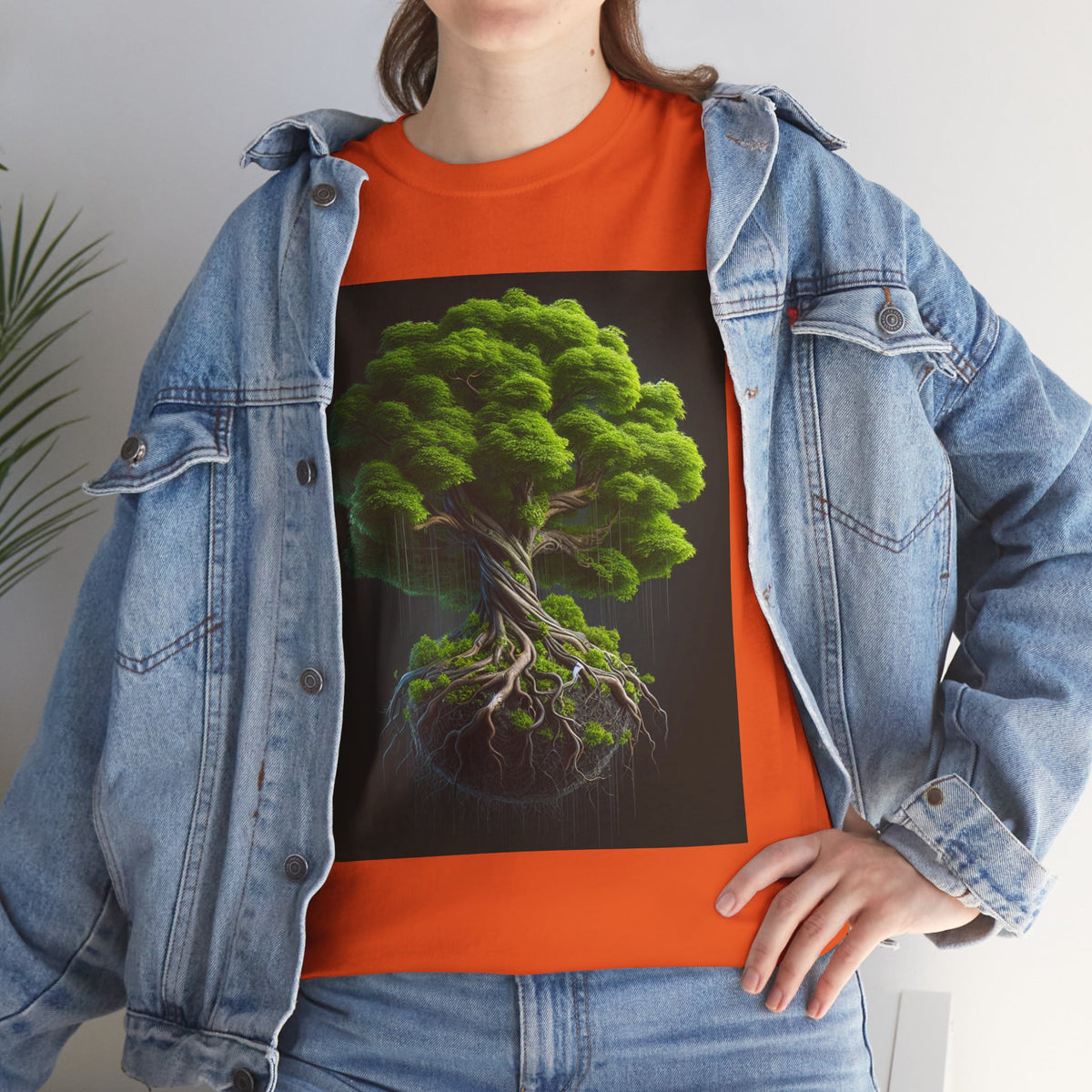 Eco-Friendly Unisex Heavy Cotton Tee - Tree of Life Design
