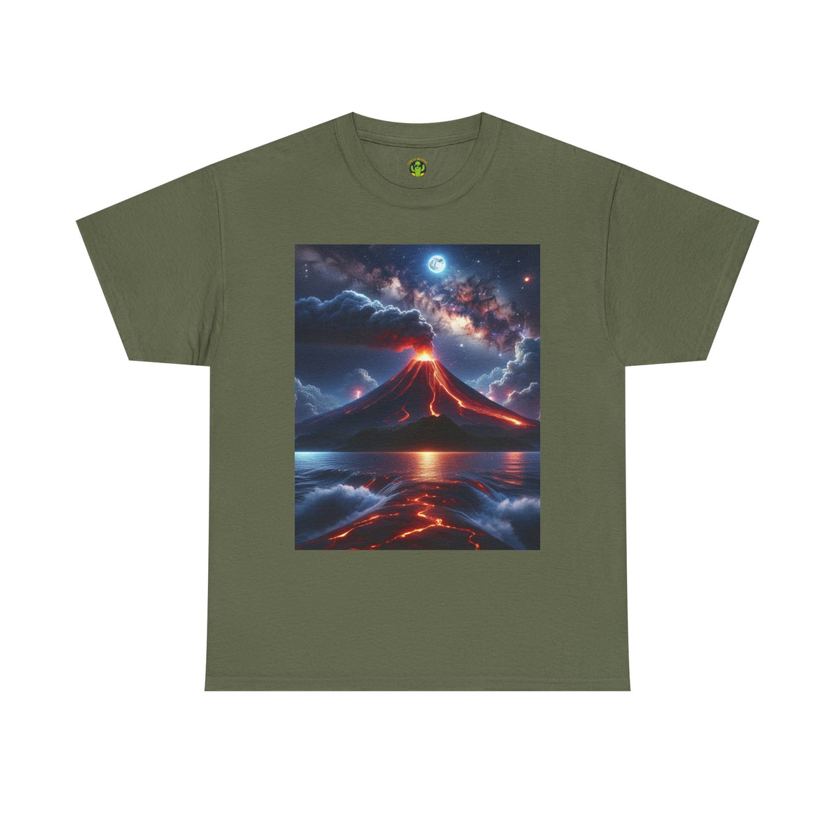 Volcano Sunset Unisex Heavy Cotton Tee - Graphic T-Shirt for Nature Lovers