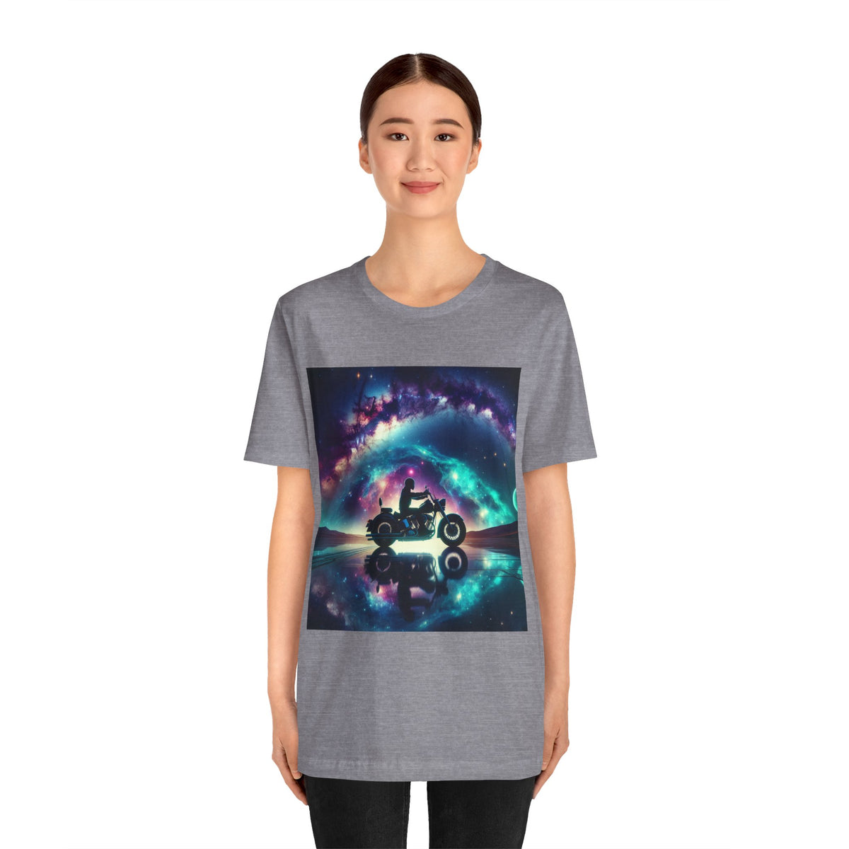 Galactic Biker Tee: Cosmic Shirt, Trendy Apparel