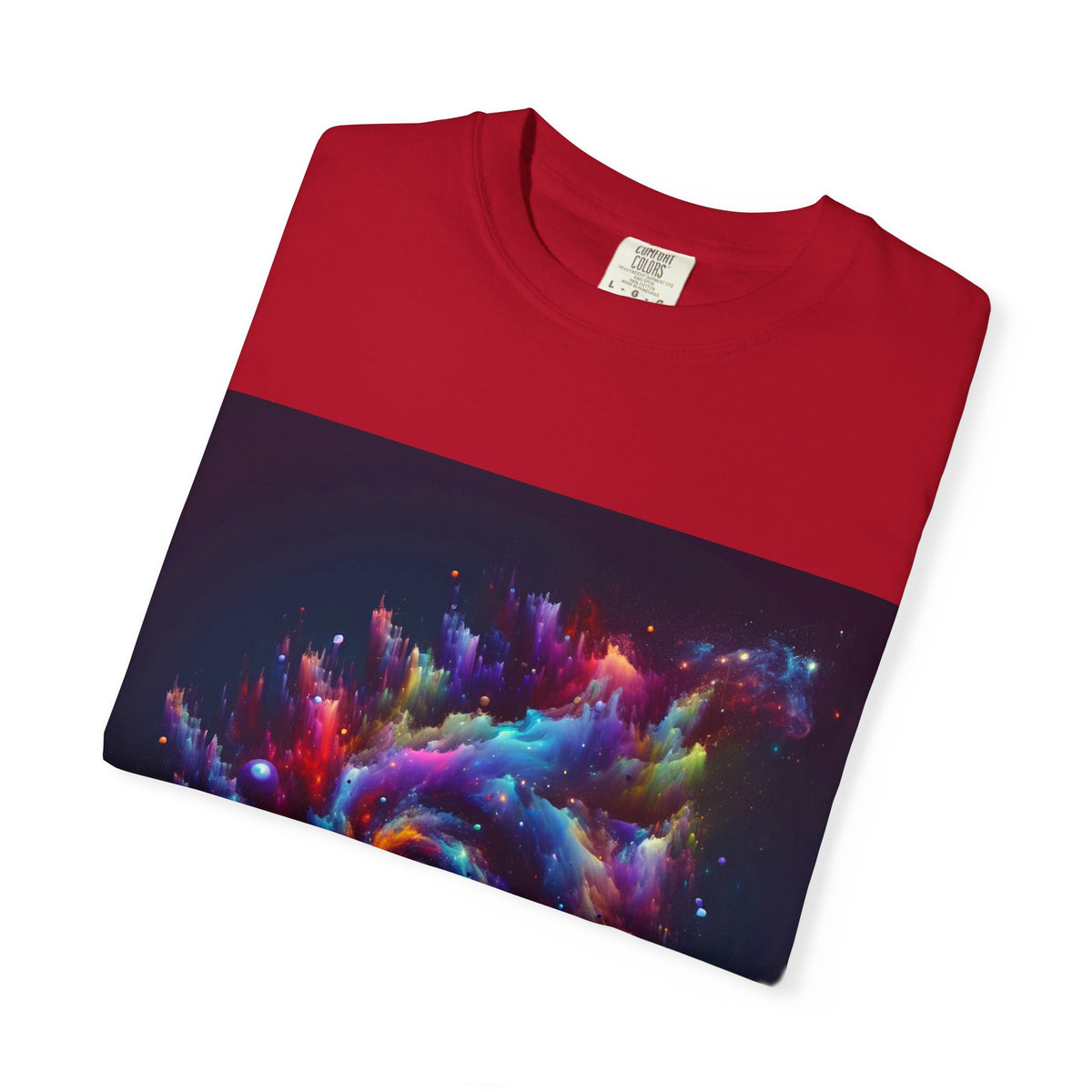 Cosmic Swirl Garment-Dyed T-Shirt – Vibrant Space Design for Sci-Fi Lovers