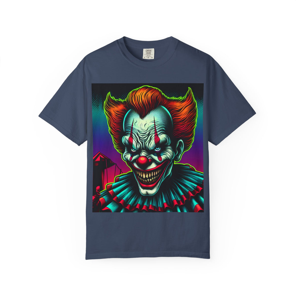 Creepy Clown Graphic Garment-Dyed T-Shirt