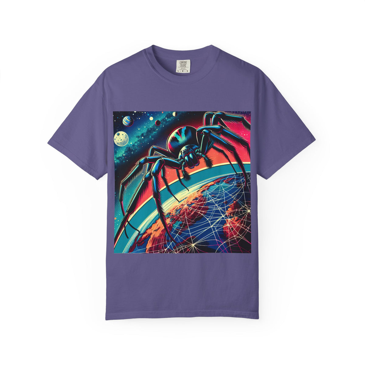 Cosmic Spider Graphic T-Shirt - Unisex Garment-Dyed Tee