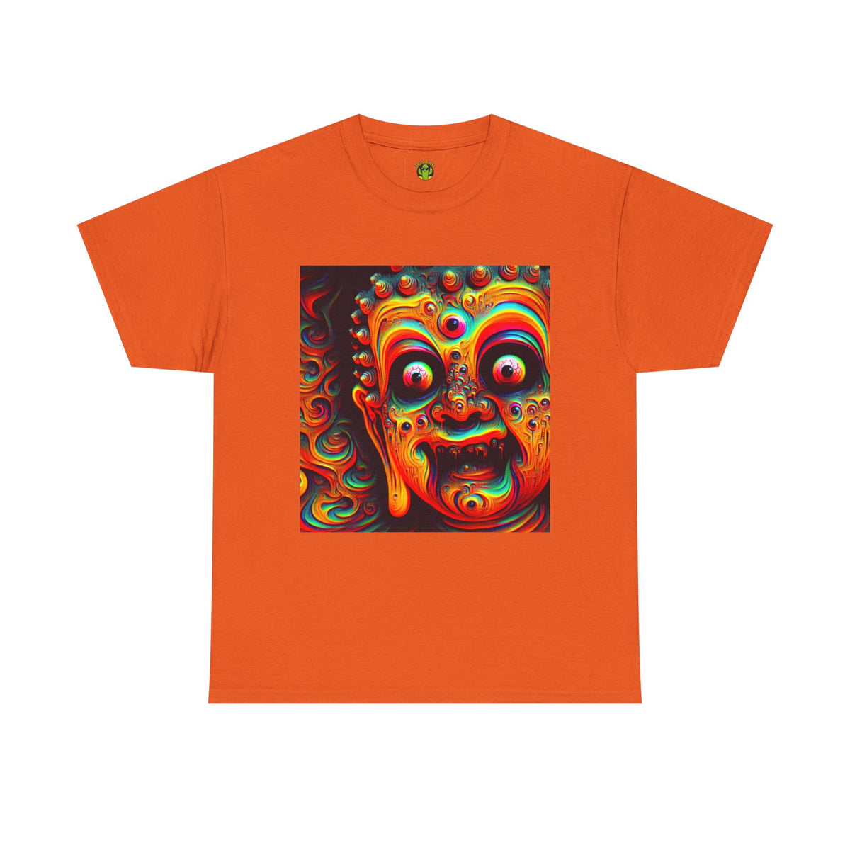 Vibrant Buddha Art Tee, Heavy Cotton T-Shirt, Unique Graphic Tee